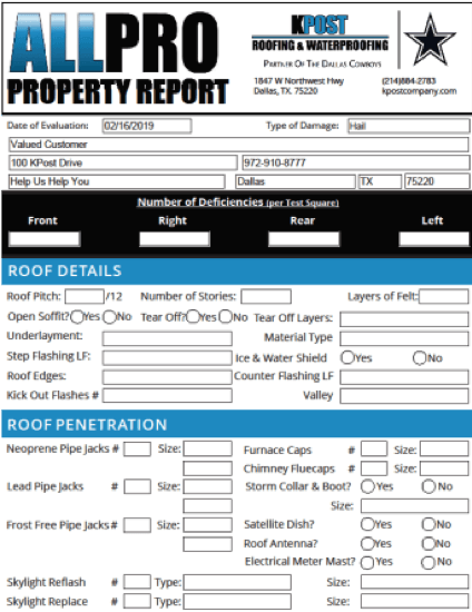 KPost Roof Inspection Report
