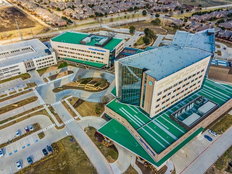 top view of texas health hospital building